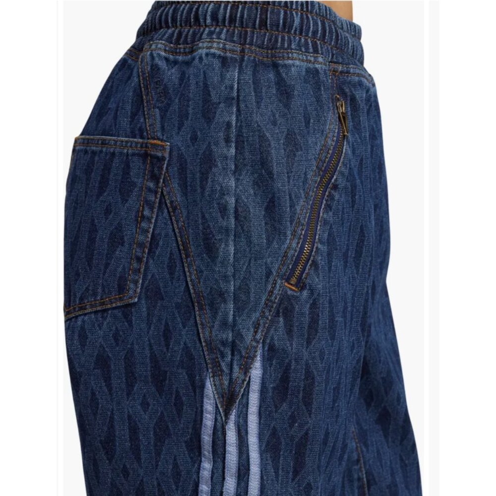 Adidas x IVY PARK Women's Denim Joggers Jeans XS Monogram Blue - Picture 2 of 14